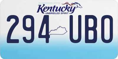 KY license plate 294UBO