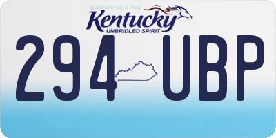 KY license plate 294UBP