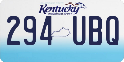 KY license plate 294UBQ