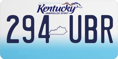 KY license plate 294UBR