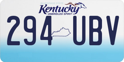 KY license plate 294UBV