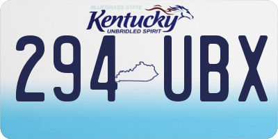 KY license plate 294UBX