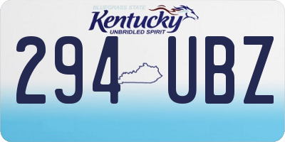 KY license plate 294UBZ