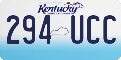 KY license plate 294UCC