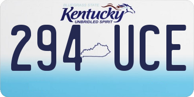 KY license plate 294UCE