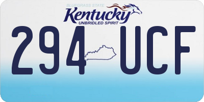 KY license plate 294UCF