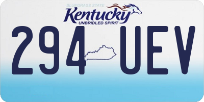 KY license plate 294UEV