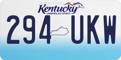 KY license plate 294UKW
