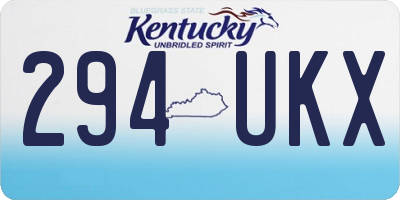 KY license plate 294UKX