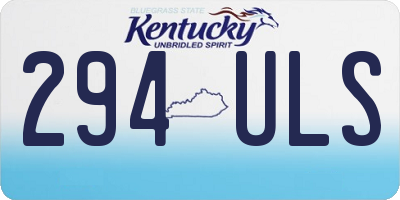 KY license plate 294ULS