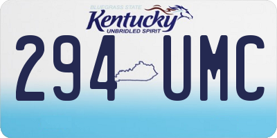 KY license plate 294UMC