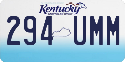 KY license plate 294UMM