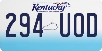 KY license plate 294UOD