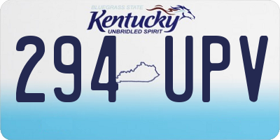 KY license plate 294UPV