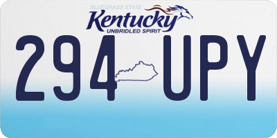 KY license plate 294UPY