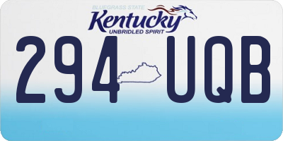 KY license plate 294UQB