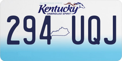 KY license plate 294UQJ