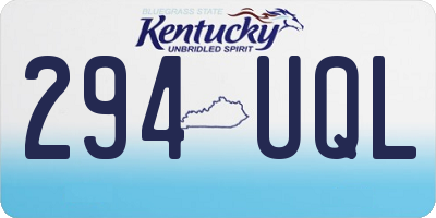 KY license plate 294UQL
