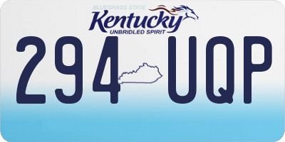 KY license plate 294UQP