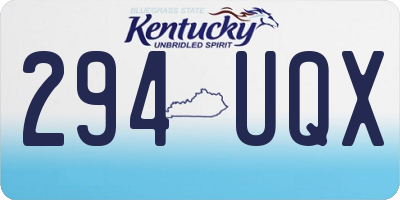 KY license plate 294UQX
