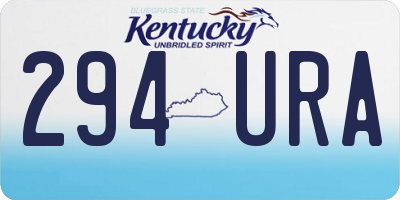 KY license plate 294URA