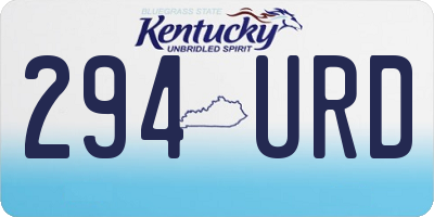 KY license plate 294URD