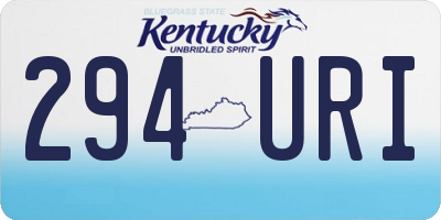 KY license plate 294URI