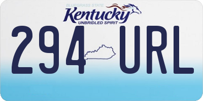 KY license plate 294URL