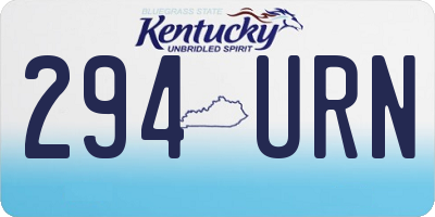 KY license plate 294URN