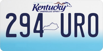 KY license plate 294URO