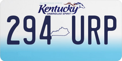 KY license plate 294URP