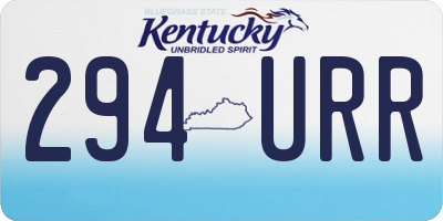 KY license plate 294URR