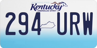 KY license plate 294URW