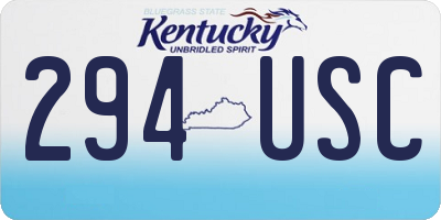 KY license plate 294USC
