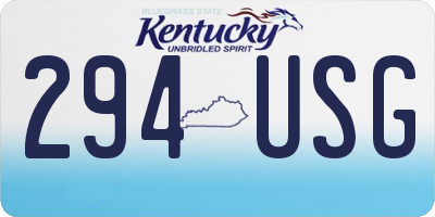 KY license plate 294USG