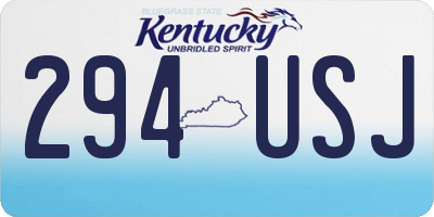 KY license plate 294USJ