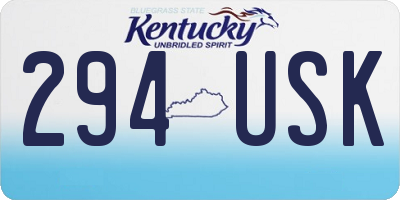 KY license plate 294USK
