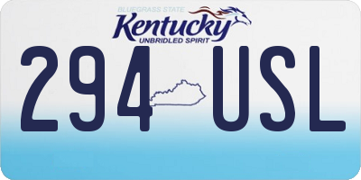 KY license plate 294USL
