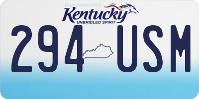 KY license plate 294USM