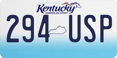 KY license plate 294USP