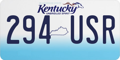 KY license plate 294USR
