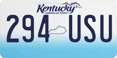 KY license plate 294USU