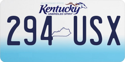 KY license plate 294USX