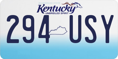 KY license plate 294USY