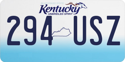 KY license plate 294USZ