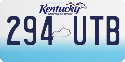 KY license plate 294UTB