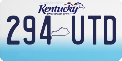 KY license plate 294UTD