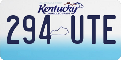 KY license plate 294UTE