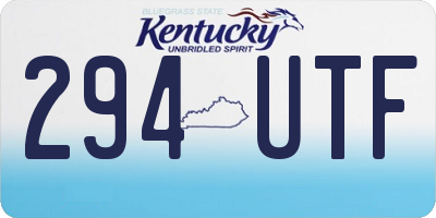 KY license plate 294UTF
