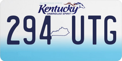 KY license plate 294UTG